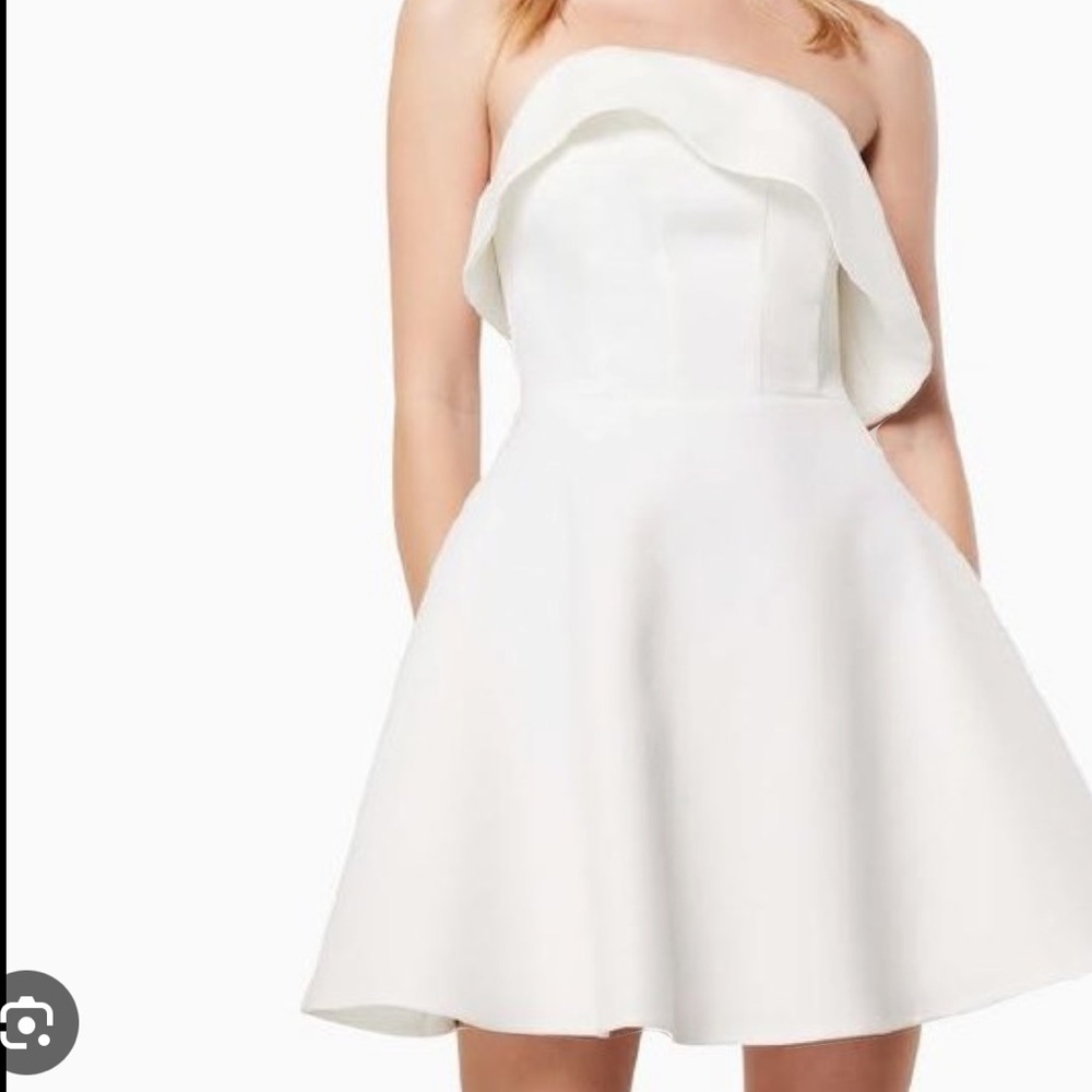 BRAND NEW Elliatt Maelle asymmetrical white mini dress